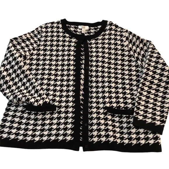 Sweaters - Sz womens 18/20 plus size houndstooth snap cardigan career wear